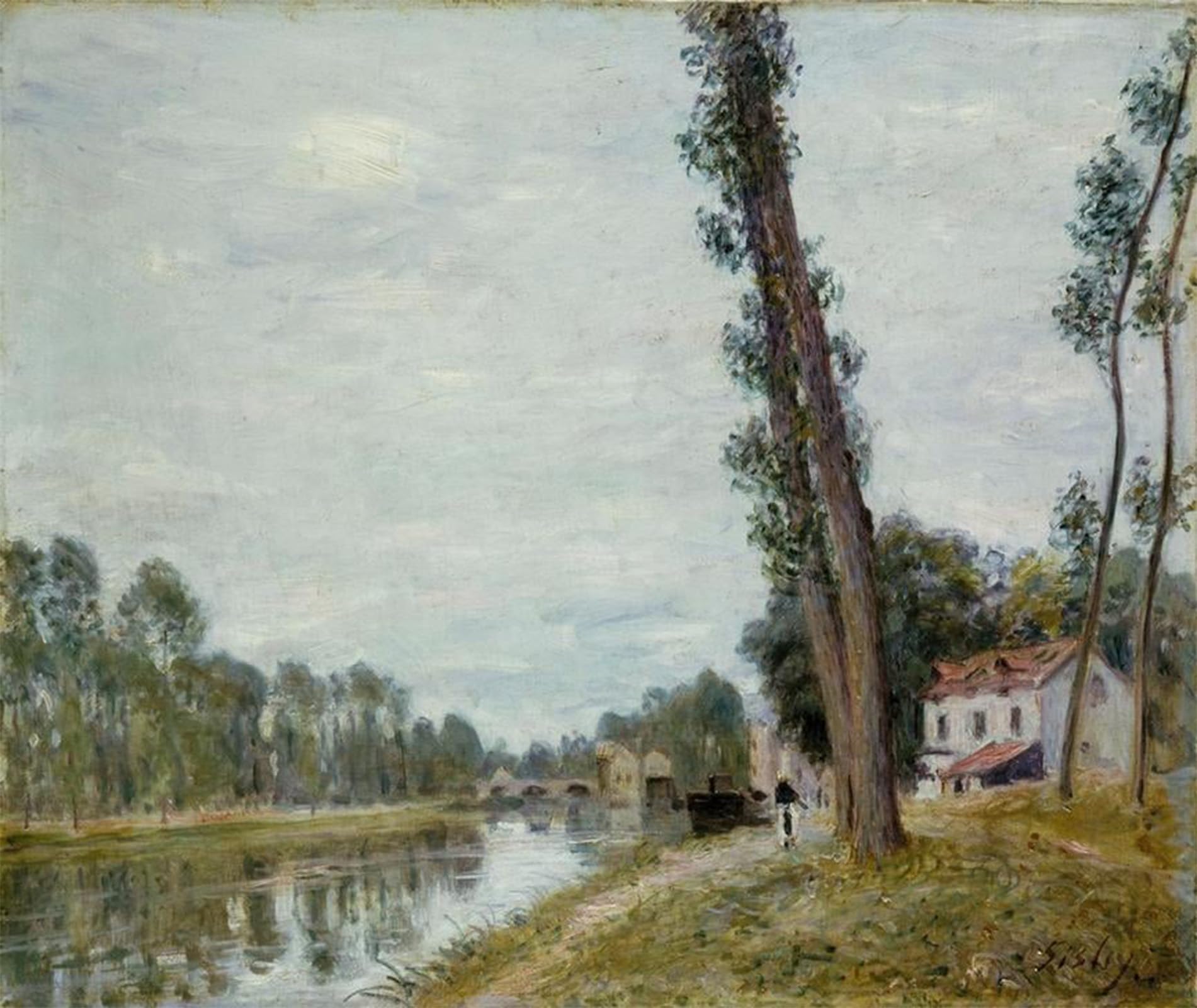 ARTXLXXBN Famous Prints Artwork Pictures Poster Painting Art River Landscape by Alfred Sisle Artwork Landscape Pictures for Home Decor 60x90cm