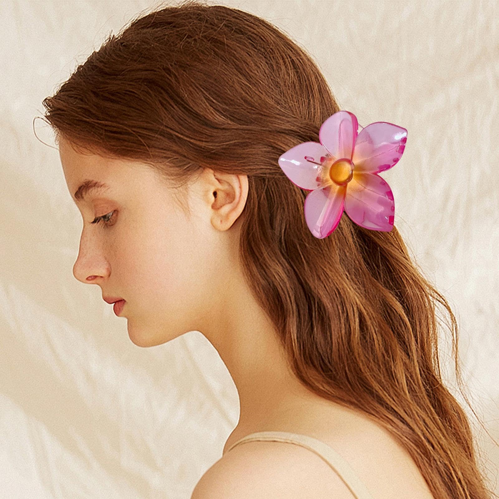 Amazon.co.jp: 花の爪クリップ、髪用、花のヘアクリップ - フラワー 
