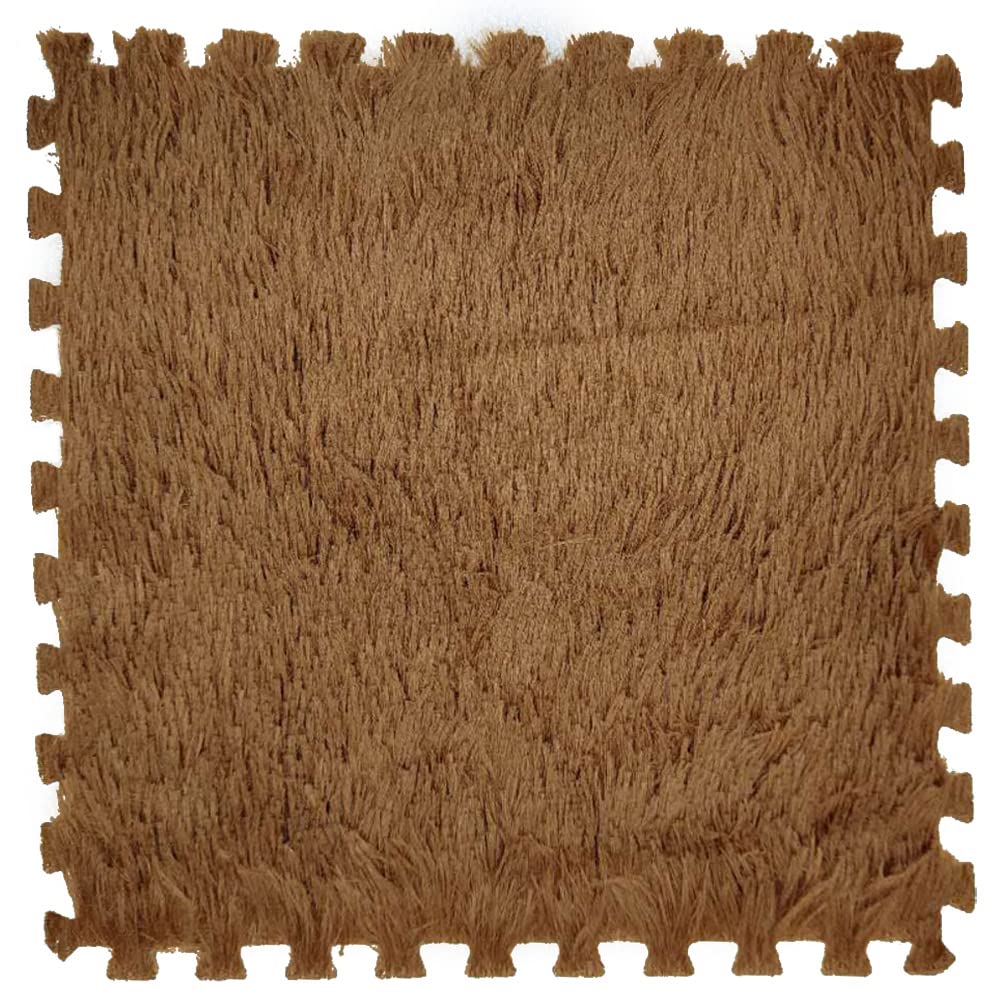 Packingoutlet Luxurious Interlocking Extra-Long Shaggy Floor Mats - Perfect for Cozy Home Décor,Pack of 4，30 * 30 * 1 CM.