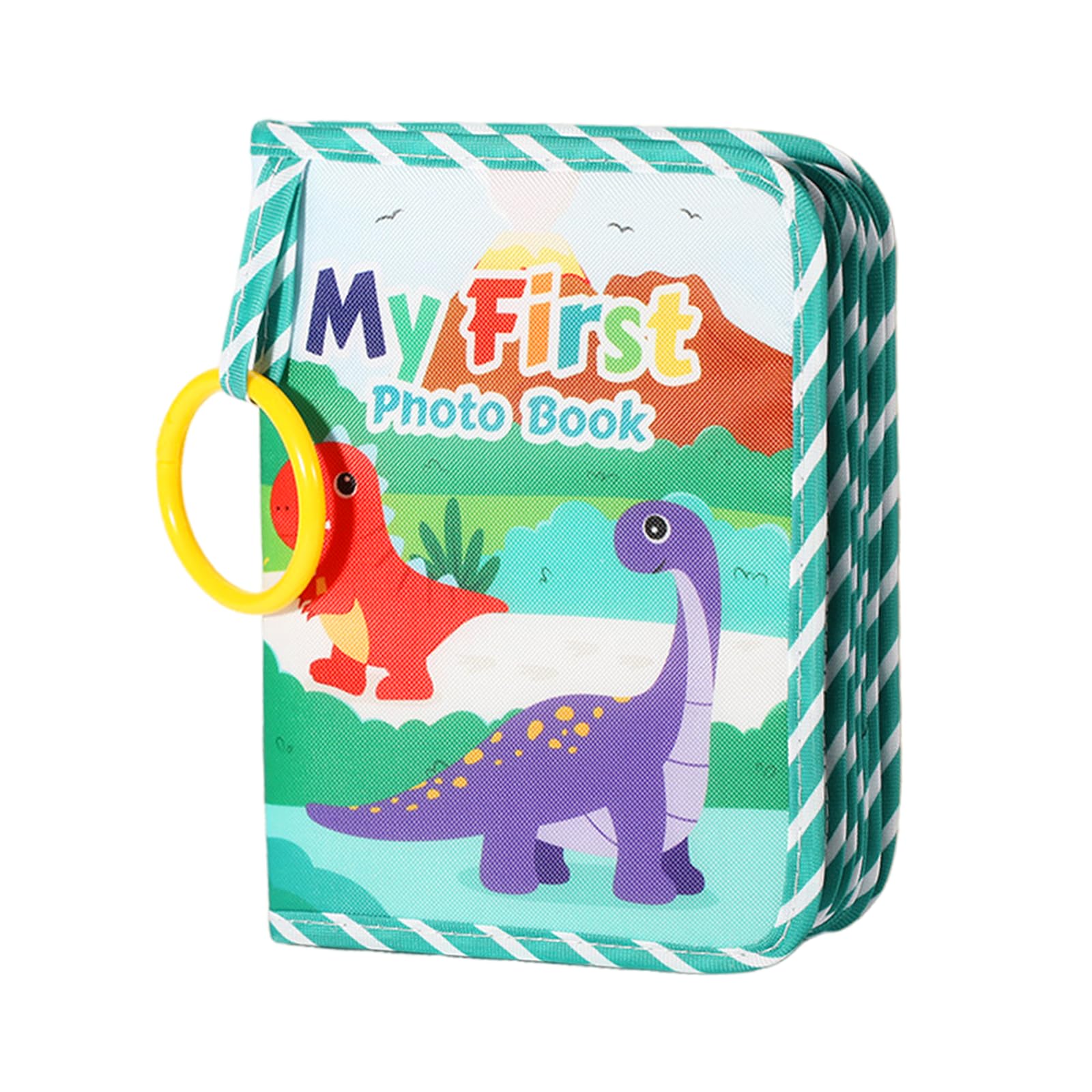Photo Album Fits 17 6x4 Pictures, Soft Cloth My First Photo Book Memory Book with Mirror