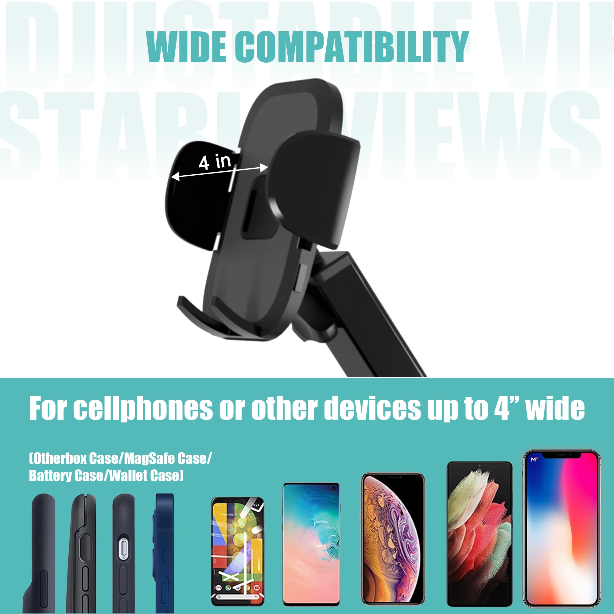 Master Show 2-in-1 Car Cup Holder Phone Mount, Large Cup Holder Expander with Phone Holder for Car, Compatible with iPhone, Samsung & All Smartphones