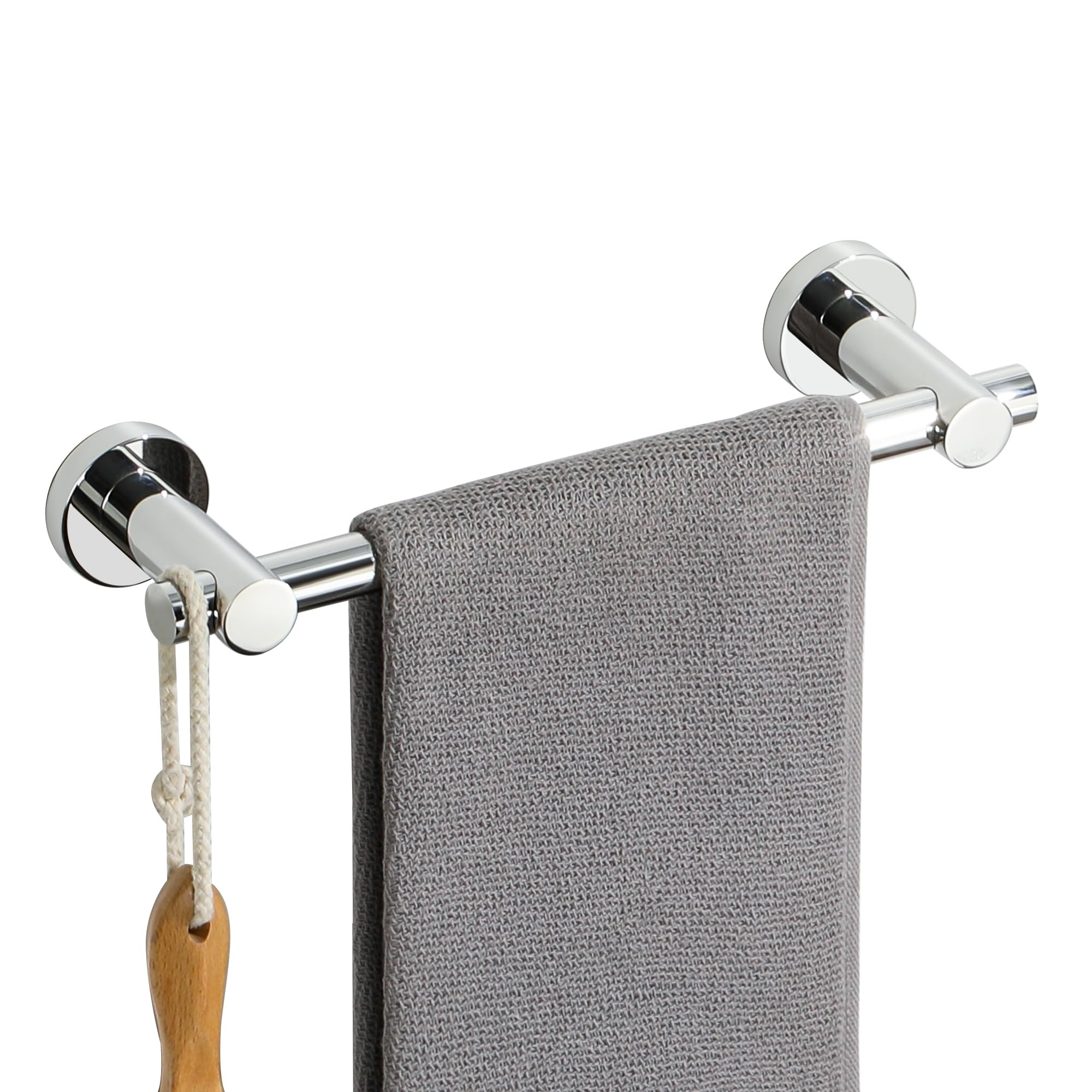 SAYAYO Towel Rail Wall Mounted 30CM Chrome Hand Towel Holder SUS304 Stainless Steel Bathroom Small Towel Ring, Round Style