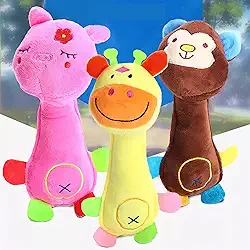 Brinquedo Pet Pelúcia Para Cães Cachorros - Happy Day com Apito (Macaco Marrom)