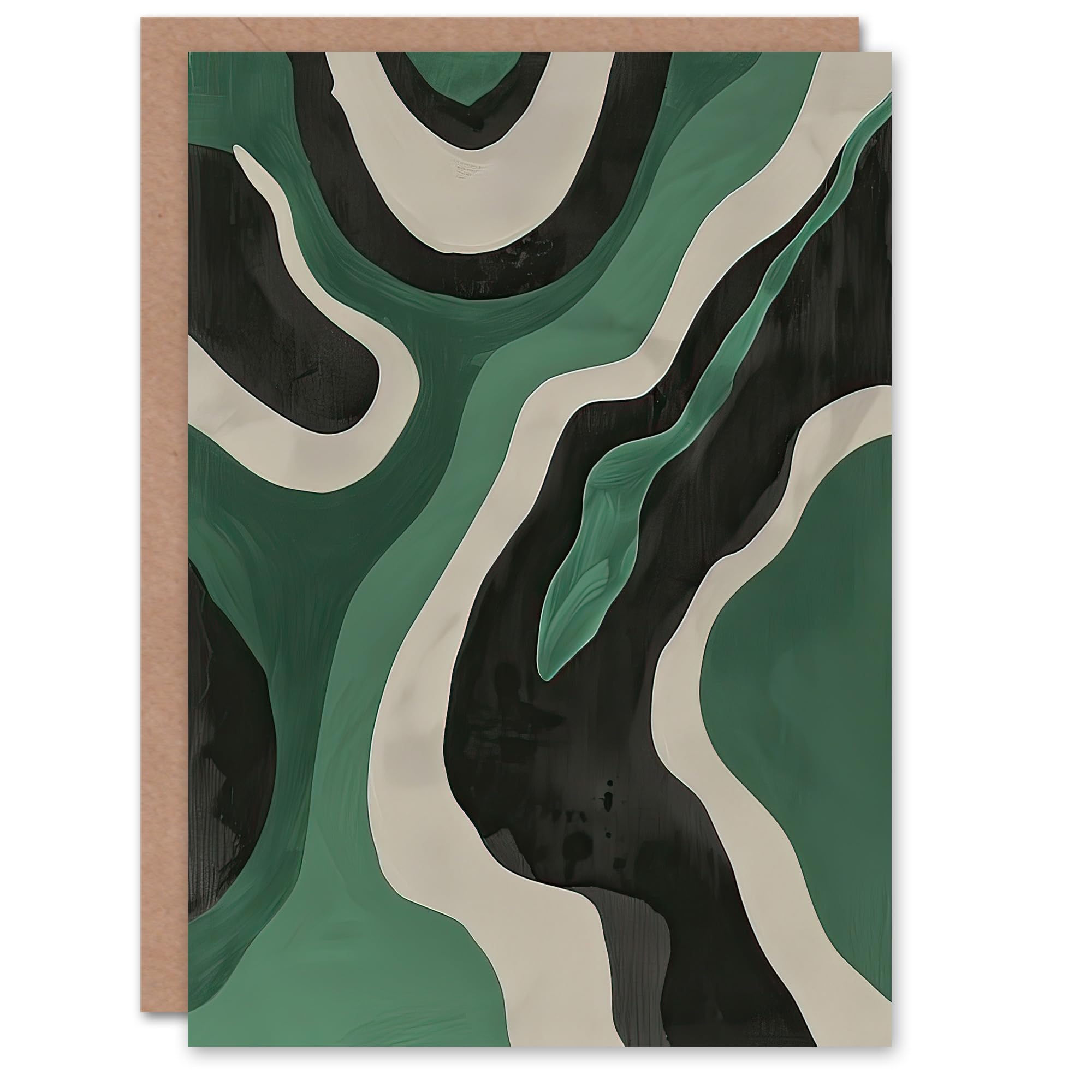 Artery8 Birthday Art Card - Abstract Amazon River Painting - Green