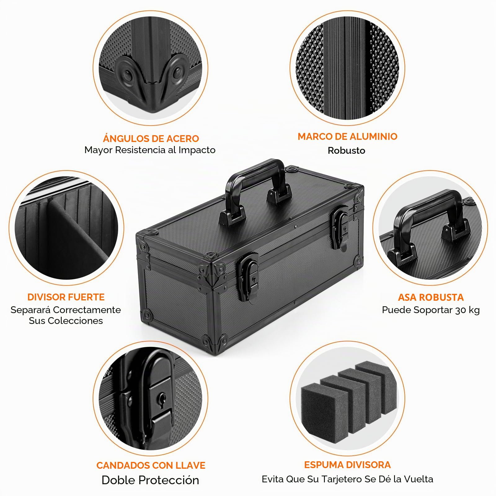 Top Loader Caja de Almacenaje con Cerradura de Llave, Caja de Almacenamiento para Cartas Calificadas - Almacena hasta 300+ Top Loaders, 76 One Touch (35pt), 48 PSA/GMA, 43 CSG, 41 SGC, 36 HGA