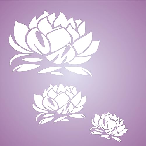 Miniatura 3 de Plantilla Lotus Blossom  Combina diferentes tamaños para obtener estos efectos  Plantillas de pared reutilizables para pintar  Ideas de la mejor