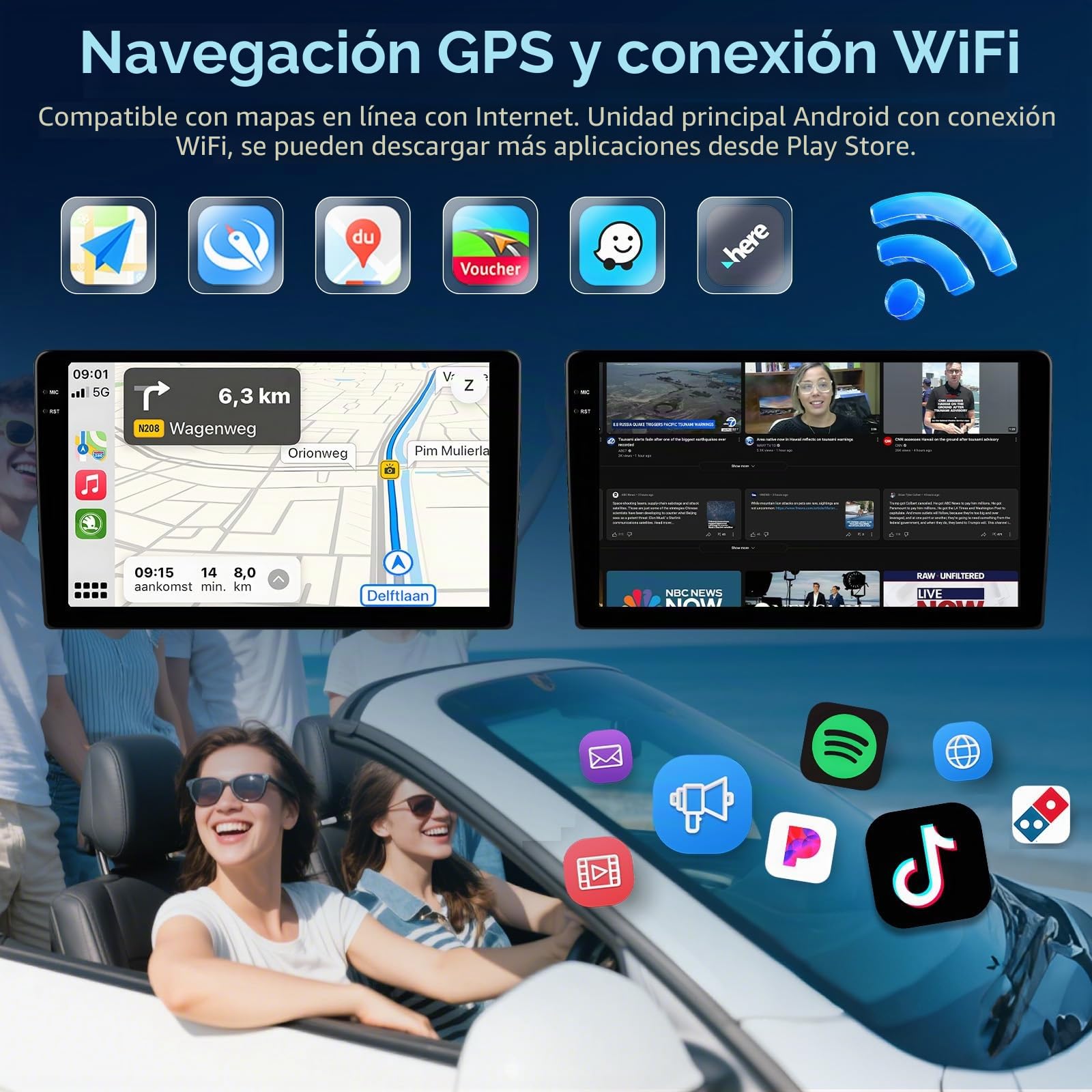 4+128GB Android 13 Inalámbrico Apple Carplay & Android Auto Radio para BMW Serie 1 E81 E82 E87 E88 (2008-2012), 9’’ Pantalla Táctil, Mirror Link, GPS, RDS, SWC, Bluetooth, WiFi, AHD Cámara + Mic