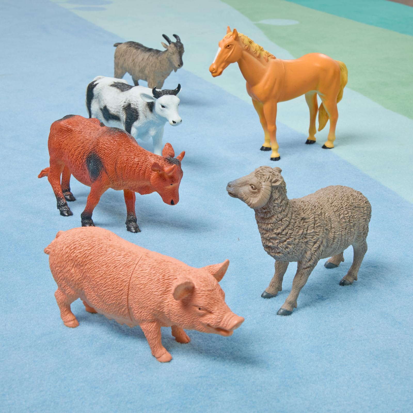 Excellerations Animales de Granja Grandes, Juego de 6