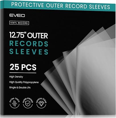 EVEO 25 capas externas para discos de vinil – capas de álbum LP de vinil transparente 32,4 cm x 32,4 cm | Proteção de ajuste perfeito de 3 mm para LPs únicos e duplos - Qualidade de arquivo por Artista não identificado — capa do álbum