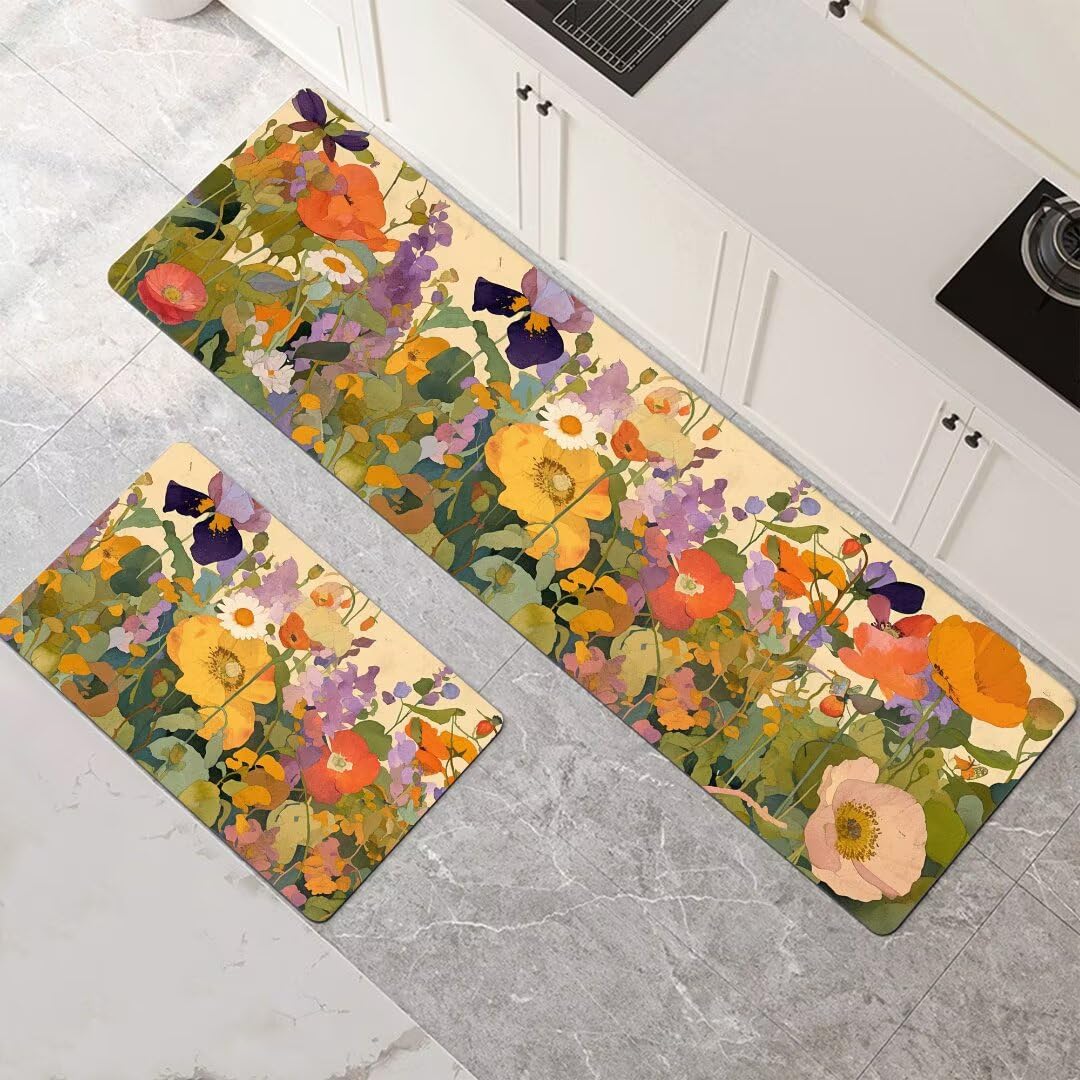 Tapis cuisine antidérapant et absorbant lot de 2 tapis de cuisine séchage rapide
