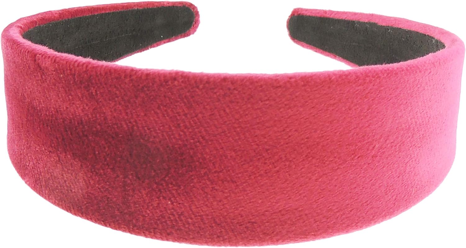 Girls Women Plush Velvet Evening 4cm Wide Winter Boho Vintage Headband Alice Band Hair Accessories Hairband Christmas Birthday Wedding Guest Gift (Burgundy)