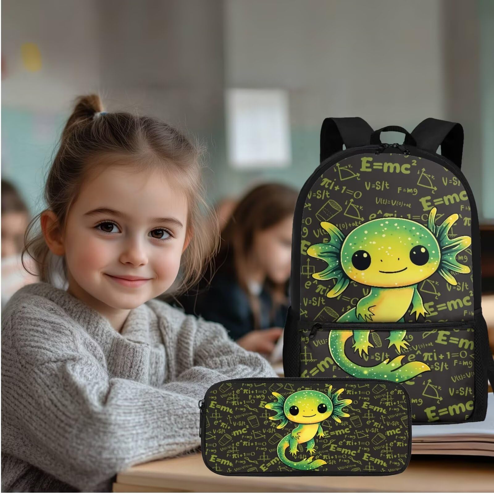 Juego de mochila escolar 4 en 1 para niños, mochila escolar para niños y niñas, con fiambrera, estuche para lápices, funda para botella de agua