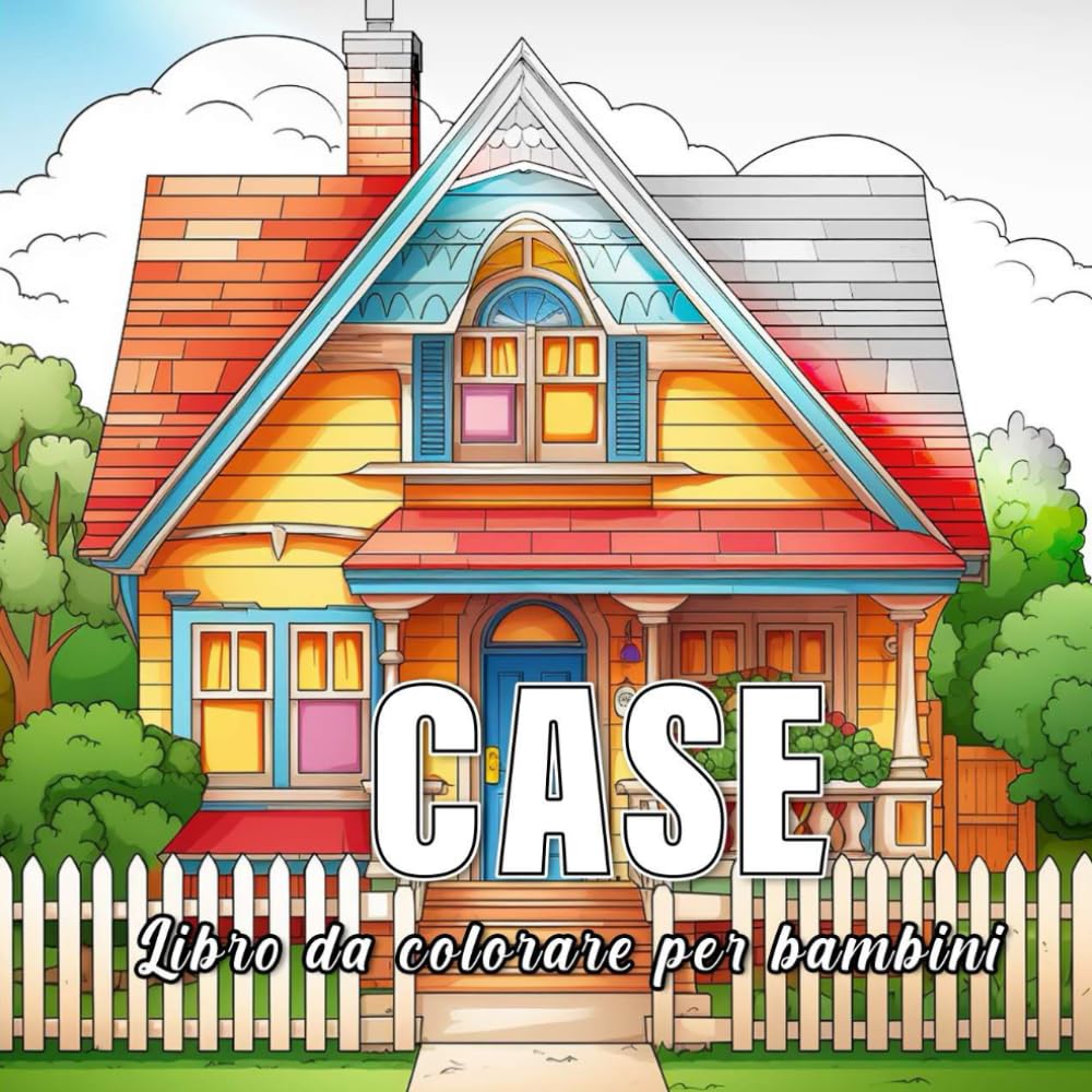 Case: libro da colorare per bambini con 60 schizzi di case. (Piccoli Mondi)