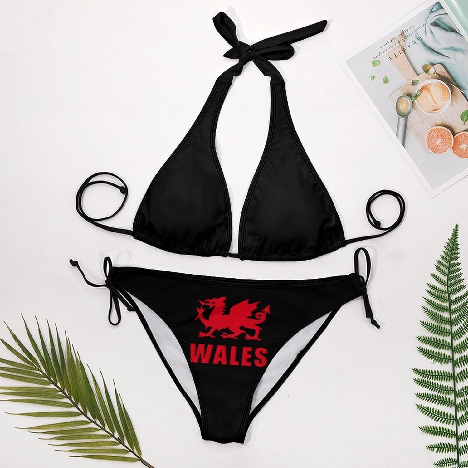Welsh Dragon Flag Novelty Women's 2 Piece String Bikini Set Swimsuits Bathing Suit Swimwear