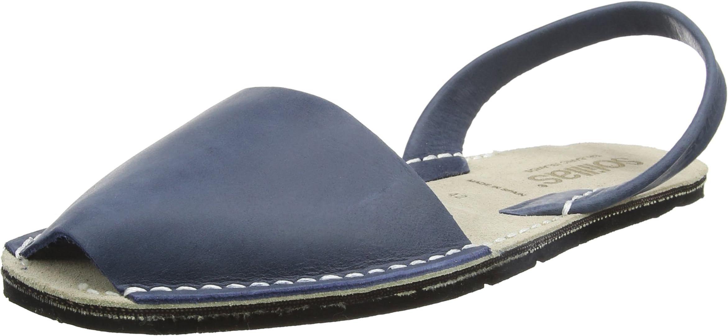 Solillas Men's Navy Leather Original Sling Back Sandals