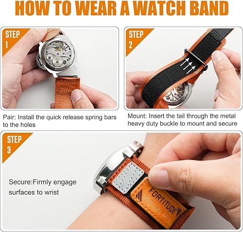 Miniatura 5 de Ritche Correa de reloj deportiva de nailon para hombres y mujeres, correa de repuesto de liberación rápida de 0.787 pulgadas y 0.866 pulgadas,