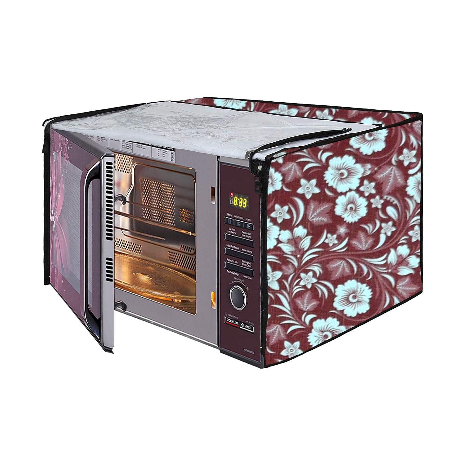 Microwave Oven Cover for LG 21 Litre Convection Waterproof & Dustproof PVC | Heat Resistant, Stainproof & Washable | Decorative Kitchen Appliance Cover (49 cm X 43 cm X 29 cm) pr37