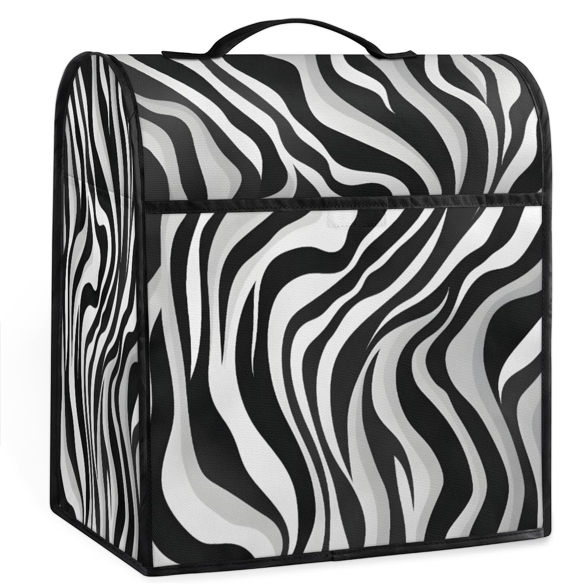 Coffee Maker Cover Animal Zebra Print Kitchen Appliance Covers Small Appliance Covers Blender Cover Juicer Cover Dust Covers for Kitchen Appliances with Top Handle and Pockets,Washable,B854