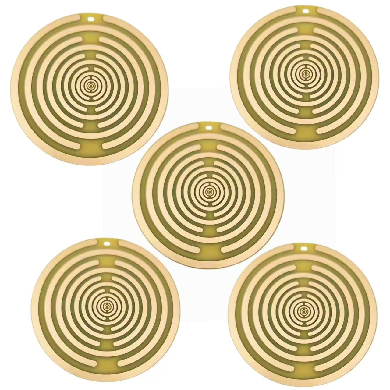 Lot de 5 disques d'énergie de polarisation Lakhovsky MWO EMFS 7,6 cm Oscillateur multi-ondes Bobine d'énergie de l'eau et équilibrage harmonique - Inspiré par Georges Lakhovsky Jaune doré