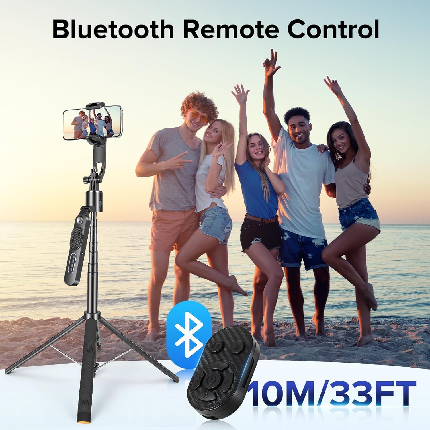 Perche à selfie avec suivi automatique du visage pour iPhone, rotation à 360°, support de téléphone avec télécommande, support d'appareil photo de 180 cm pour créateur de contenu (télécommande