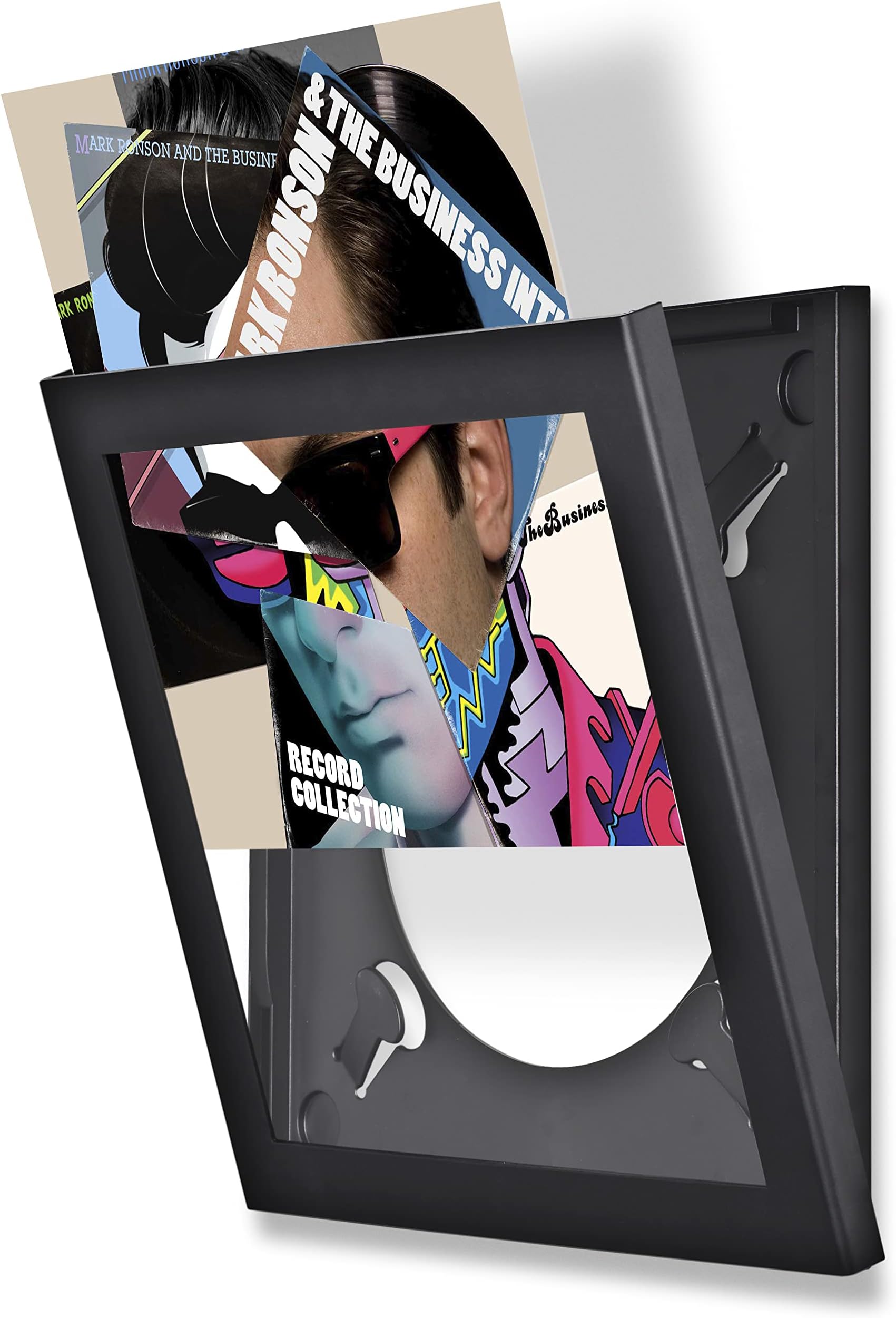 Pinnacle Frames and Accents Show & Listen Album Cover Display Frame, Flip Frame Displays Vinyl Records, 12.5x12.5, Black