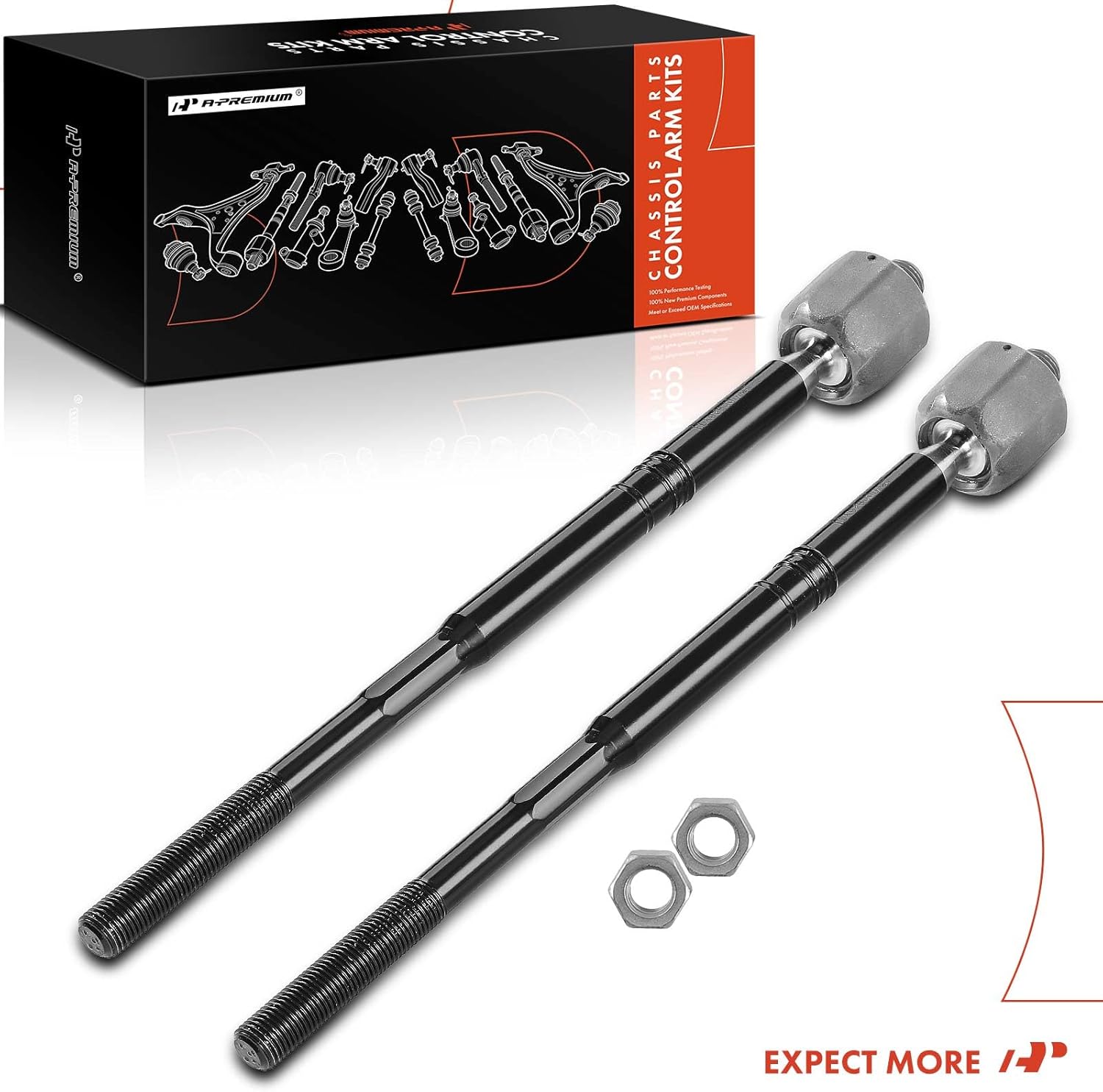 A-Premium 2 x Front Inner Tie Rod Ends, Compatible with Cadillac SRX 2010 2011 2012 2013 2014 2015 2016