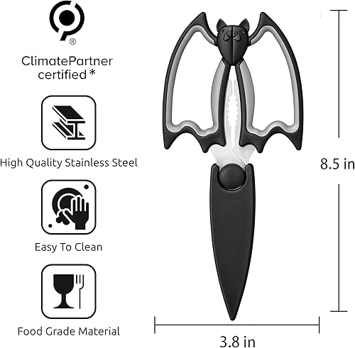 Vista 16 de Tijeras de cocina multiusos, paquete de 3, tijeras de cocina de acero inoxidable resistentes para cortar carne, alimentos, pescado, aves de corral