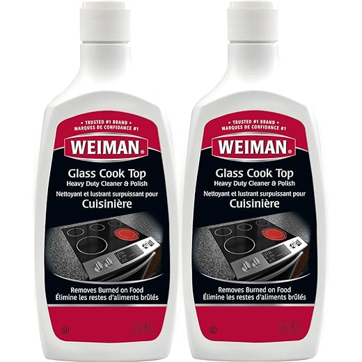 Glass Cooktop Heavy Duty Cleaner and Polish - 20 Ounce - Non-Abrasive No Scratch Induction Glass Ceramic Stove Top Cleaner and Polish (20 Oz Single (2-Pack))