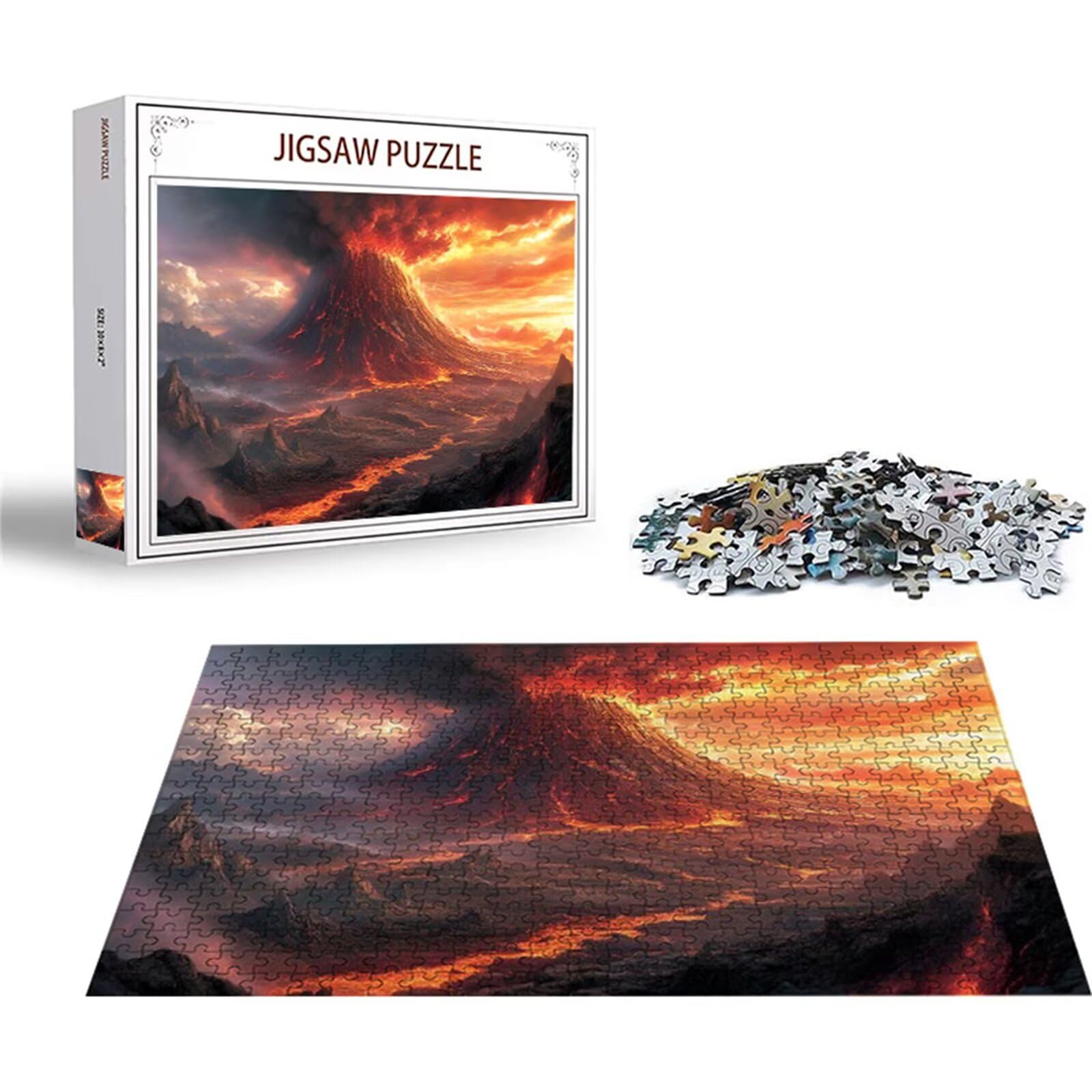 Puzzle 2000 sztuk wulkan puzzle krajobraz drewniane układanki, klasyczne dla dorosłych diY gra wyzwanie idealnie pasują między literami z tyłu układanki dla dzieci i dorosłych wiek 14 lat Z-2