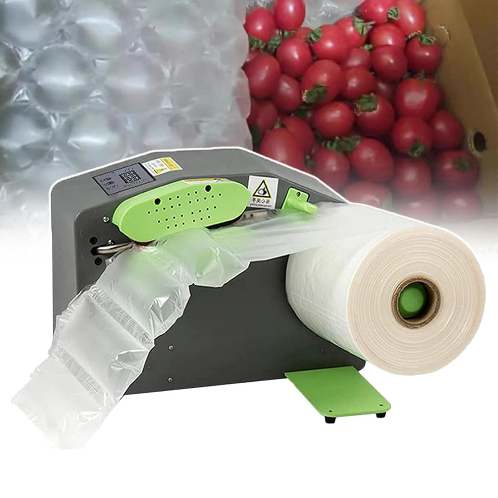 JKJZSALJ Automatic Air Bubble Wrap Machine, Portable Inflatable Cushion Maker For Packaging, Secure Wrap Protection System + 4 Rolls X 300M Gourd Film,Machine+4Rollsx500mFillingBags