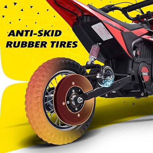 Miniatura 4 de Blitzshark Motocross eléctrica de 24 V para niños de 250 W potente motocicleta para niños a partir de 13 años con velocidad rápida de 1367 MPH