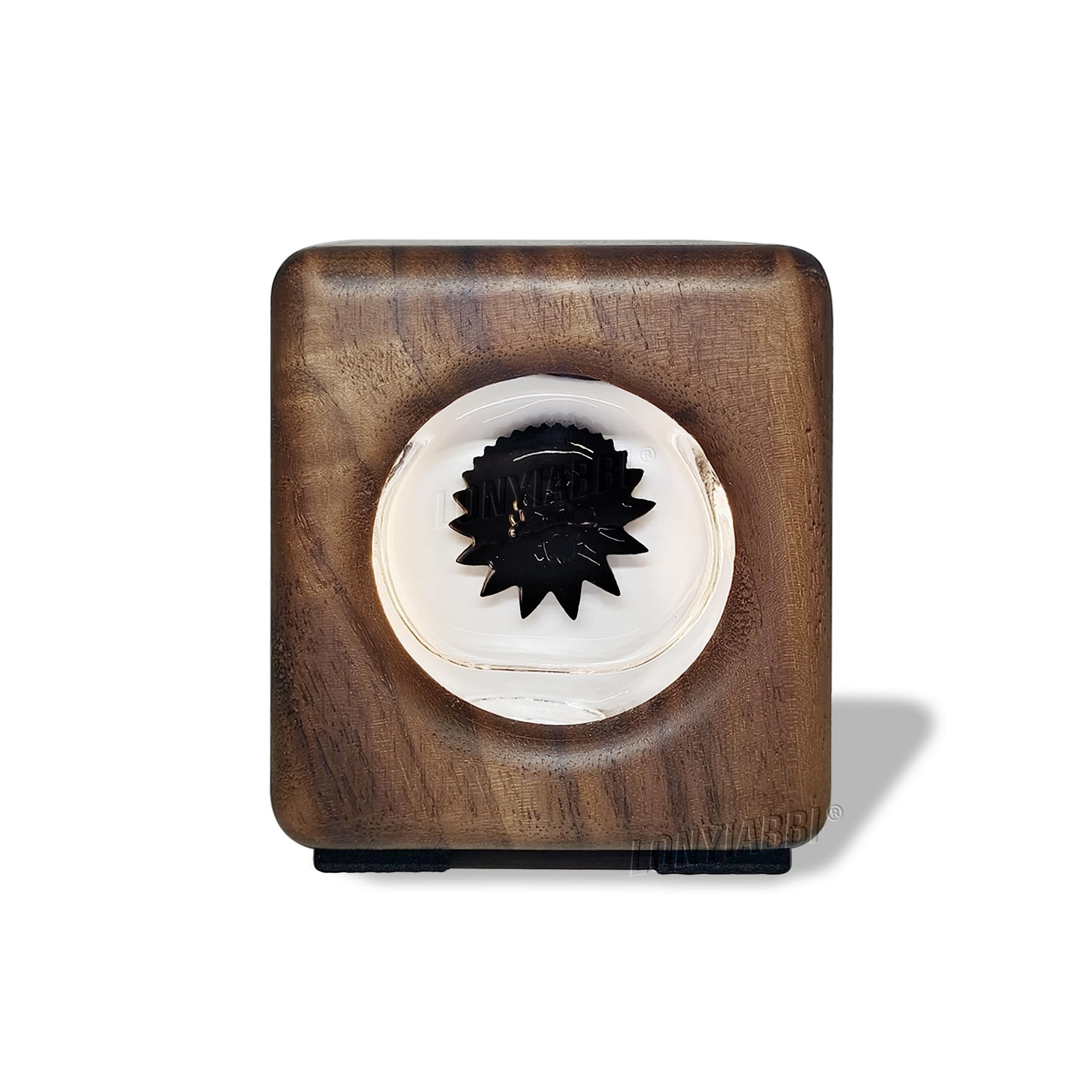Lonyiabbi Ferrofluid Sound Visualizer – Handmade Natural Walnut Wood Audio-Reactive Display, Magnetic Liquid Rhythm Lamp, Unique Alien-Inspired Gift for Music Lovers, Not a Speaker— Walnut Wood