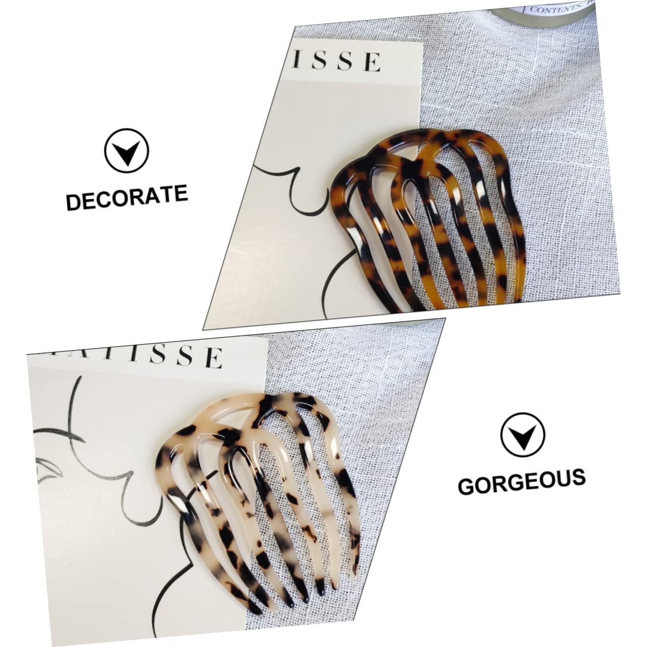 minkissy 6pezzi Pettini Retro Acetato Per Acconciature Eleganti Design Leopardato Accessori Versatili Per Cerimonie e Occasioni Speciali