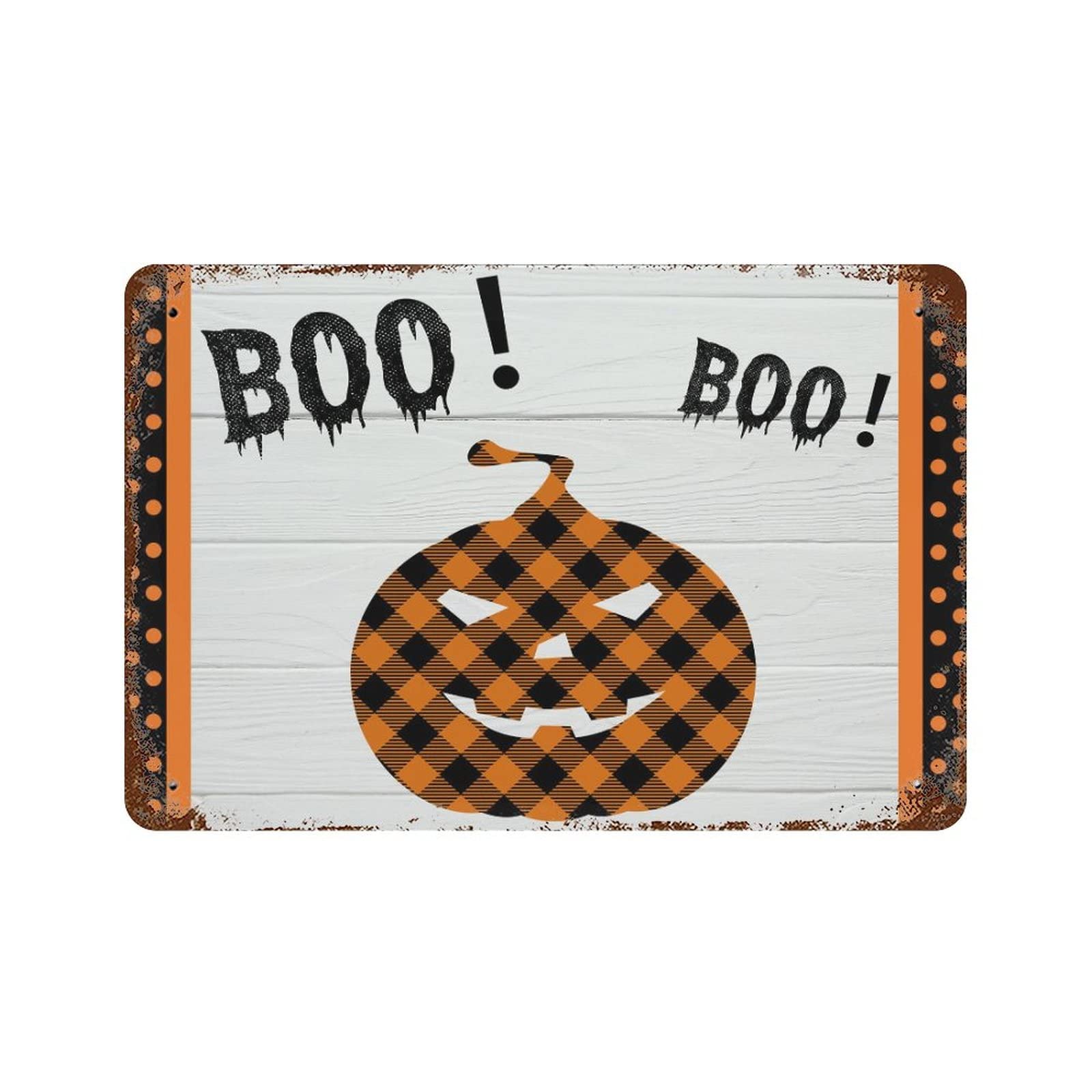 Panneau en métal Happy Halloween pour remplacer les décos fragiles par du solide 30x45