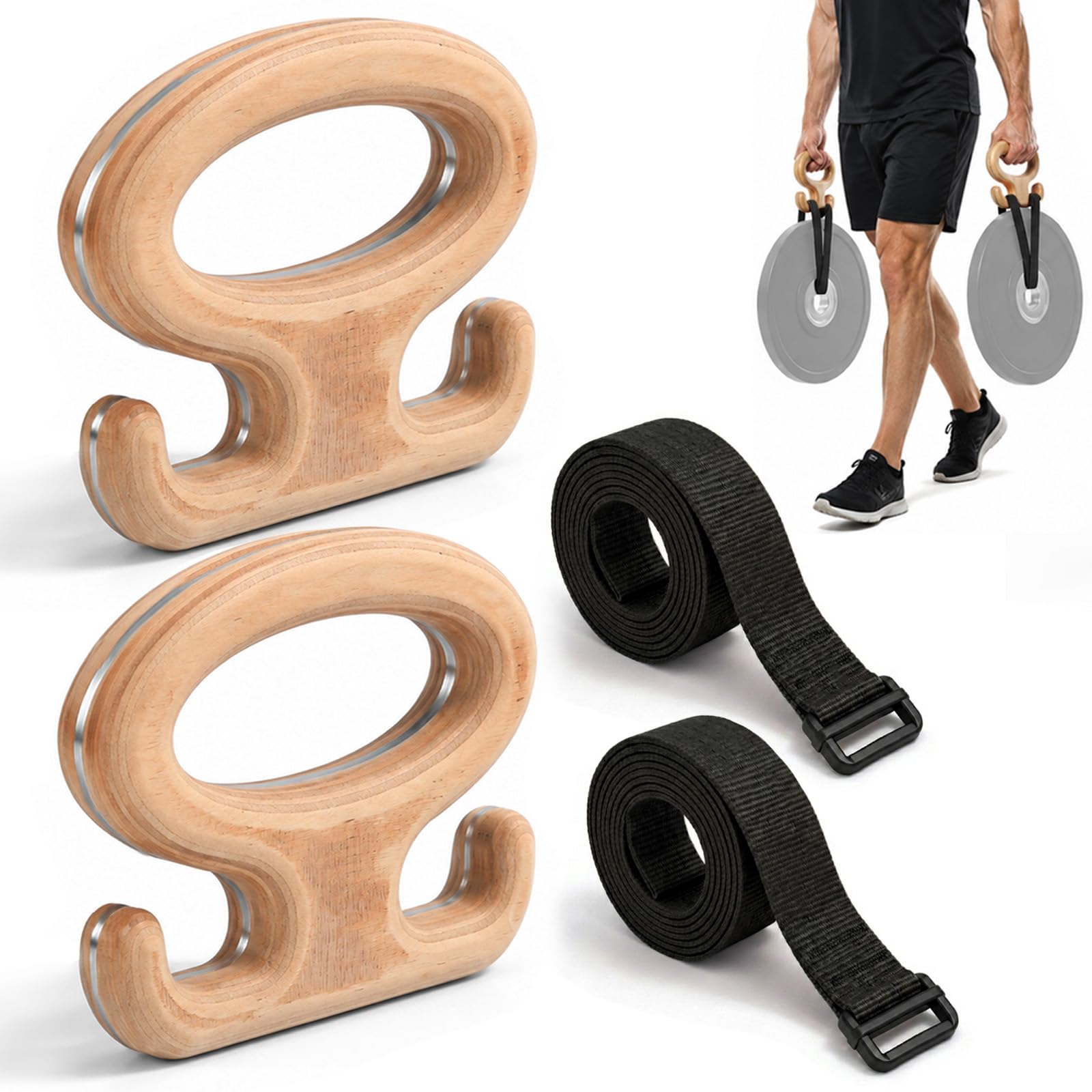 J Bryant Farmers Carry Griffe, Holzgriff mit Gurten, Edelstahlkern