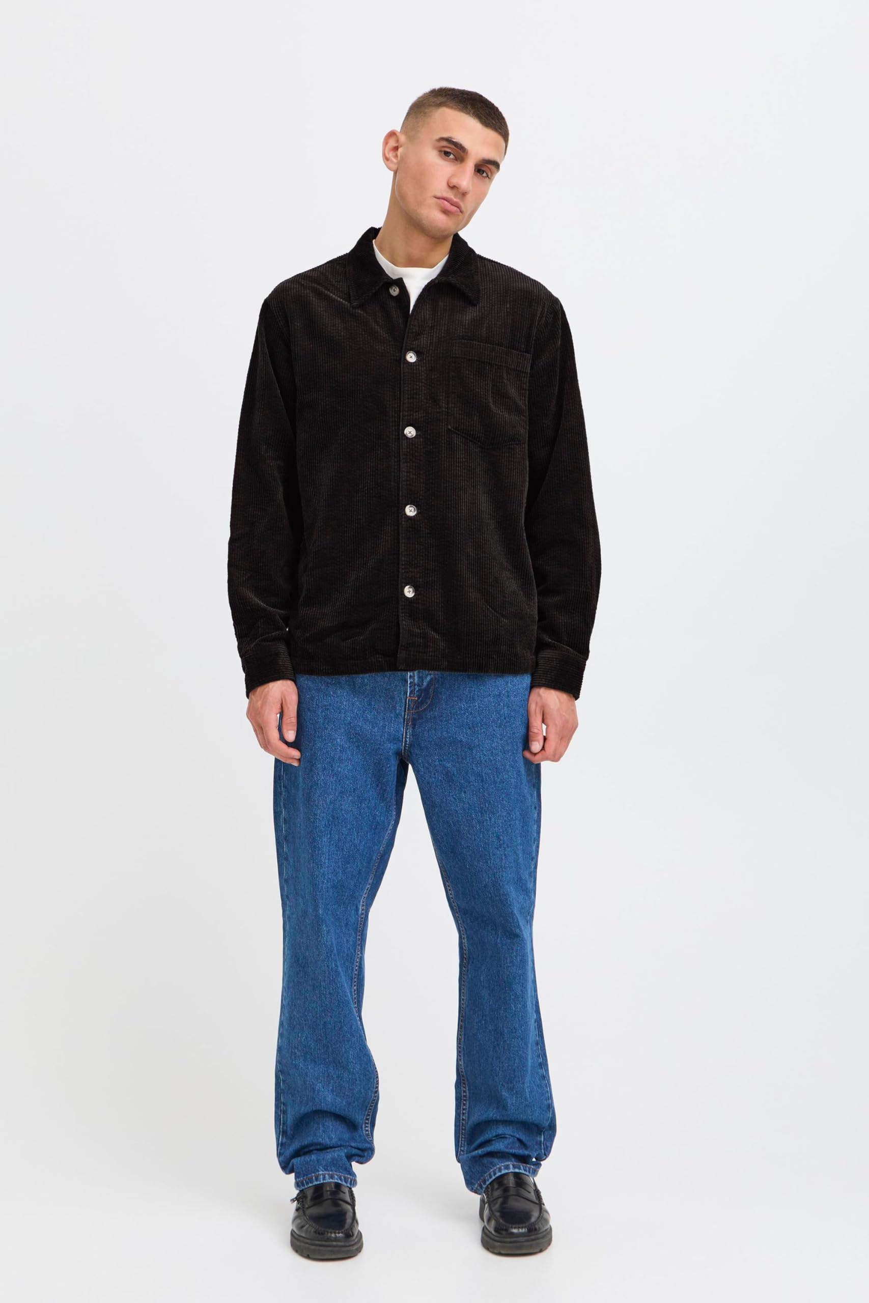 !Solid SDINGVI - Camicia da uomo a maniche lunghe, per il tempo libero, 100% cotone, con bottoni, vestibilità regolare