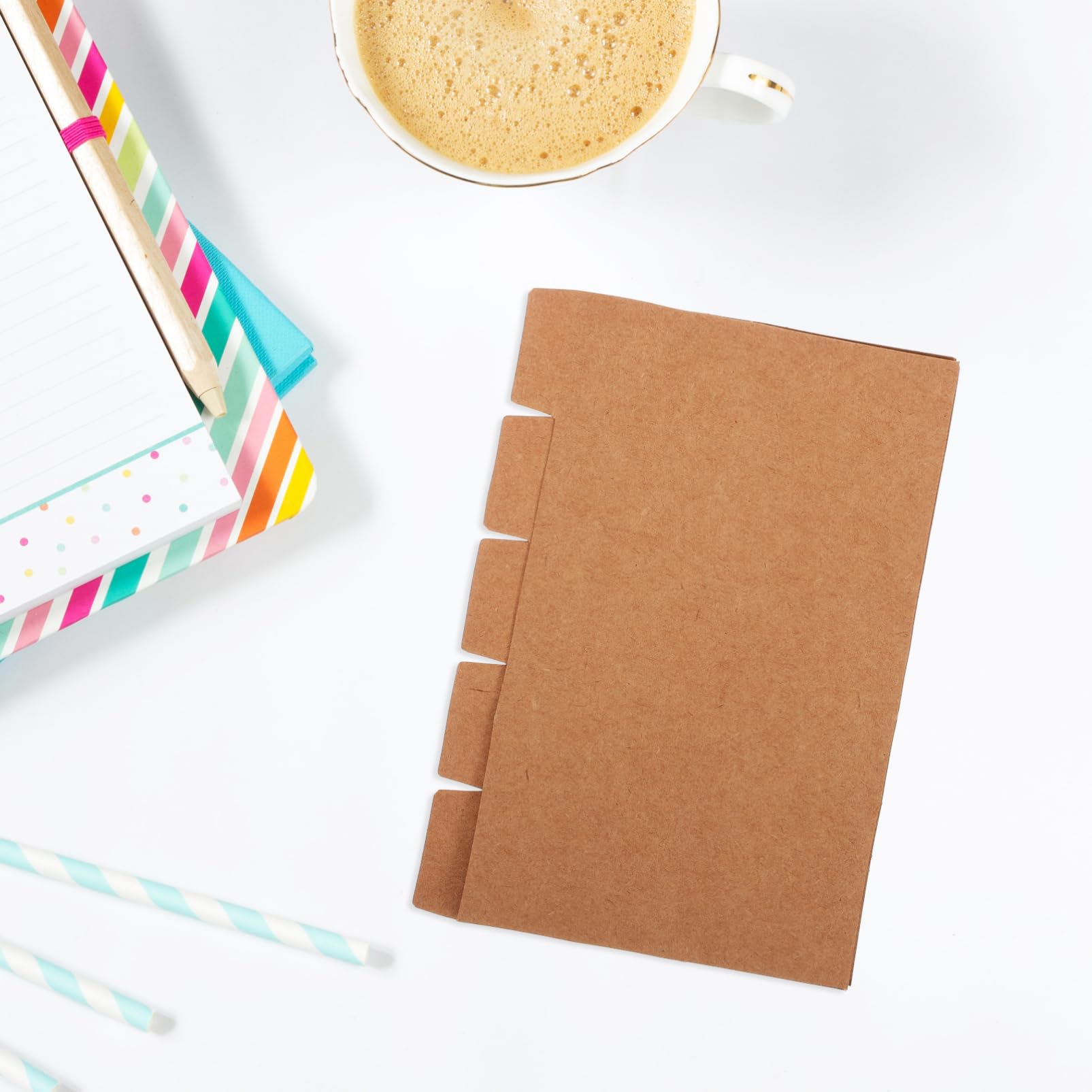 HOMSFOU 80 Sätze Oxford Index Cards Praktische Trennblätter für Ordner pro Set aus Braunem Kraftpapier für Büro und Studium
