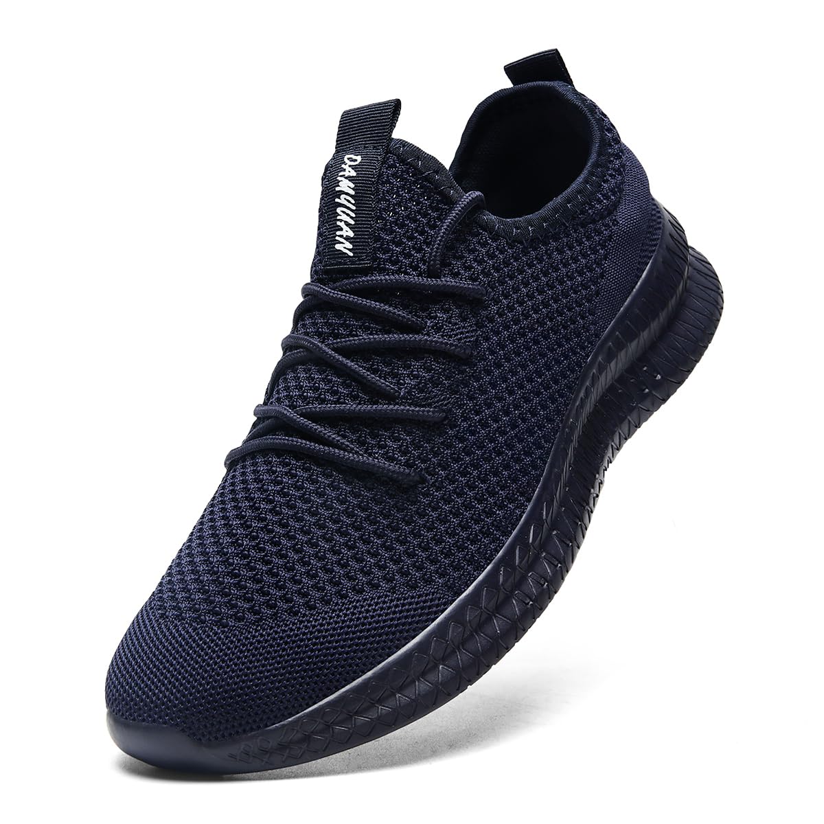 DLWKIPV Mens Walking Running Shoes Slip On Anthletic Workout Sneakers Sport Lace Up Casual Work Gym Outdoors Lightweight Breathable Knitted Mesh