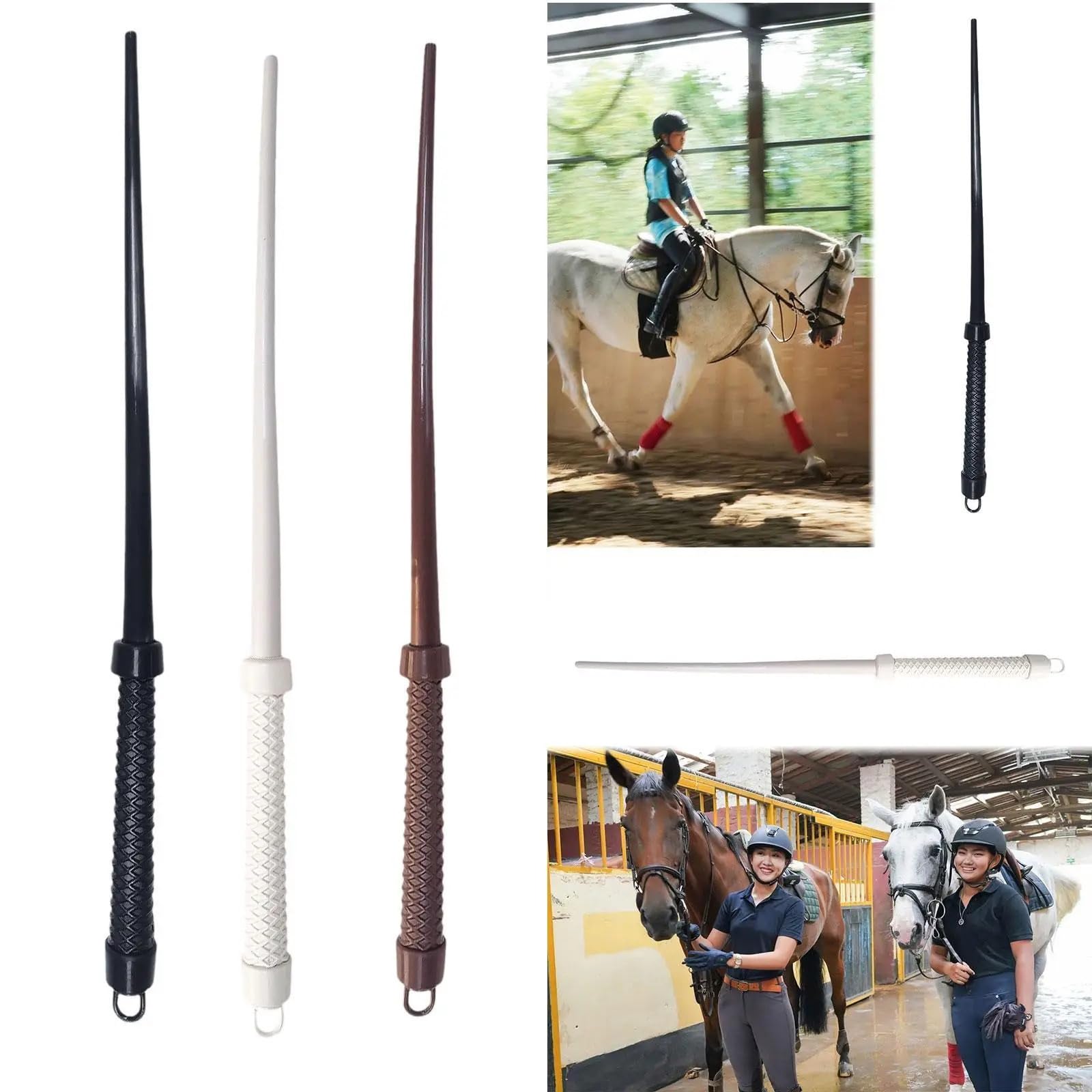 Fusta Caballo Látigos de Entrenamiento 23 pulgadas/60 cm, látigo sólido y Ligero fácil Transportar for entusiastas Profesionales