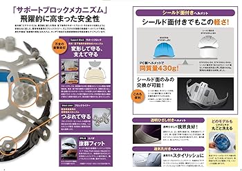 Amazon | タニザワ エアライトS搭載ヘルメット（透明バイザータイプ