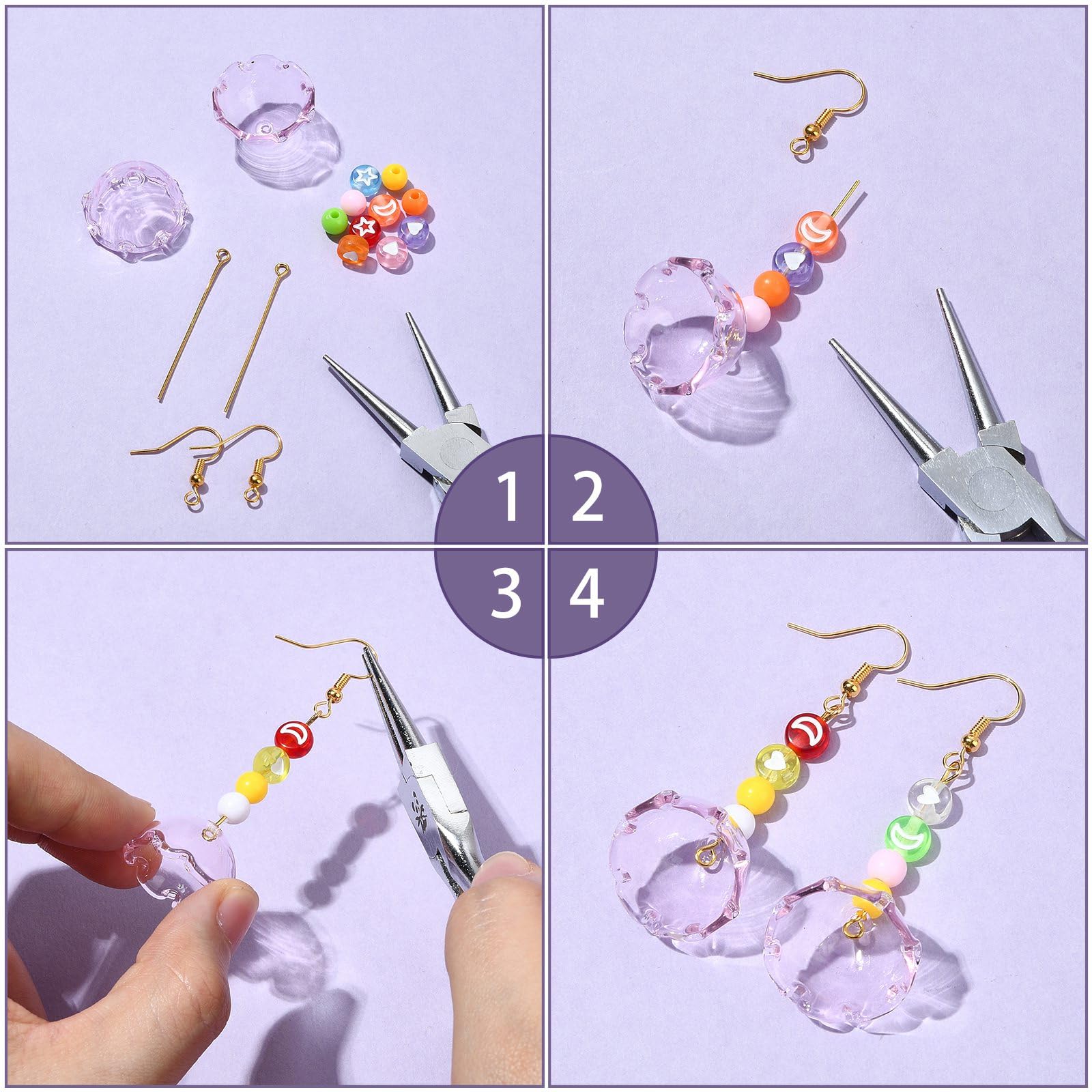 UR URLIFEHALL 10 Pcs Wind Chimes Flower Bead Caps Glass Floral Bead End Caps Spacers for Jewellery Making DIY Crafts Home Decoration - Image 4