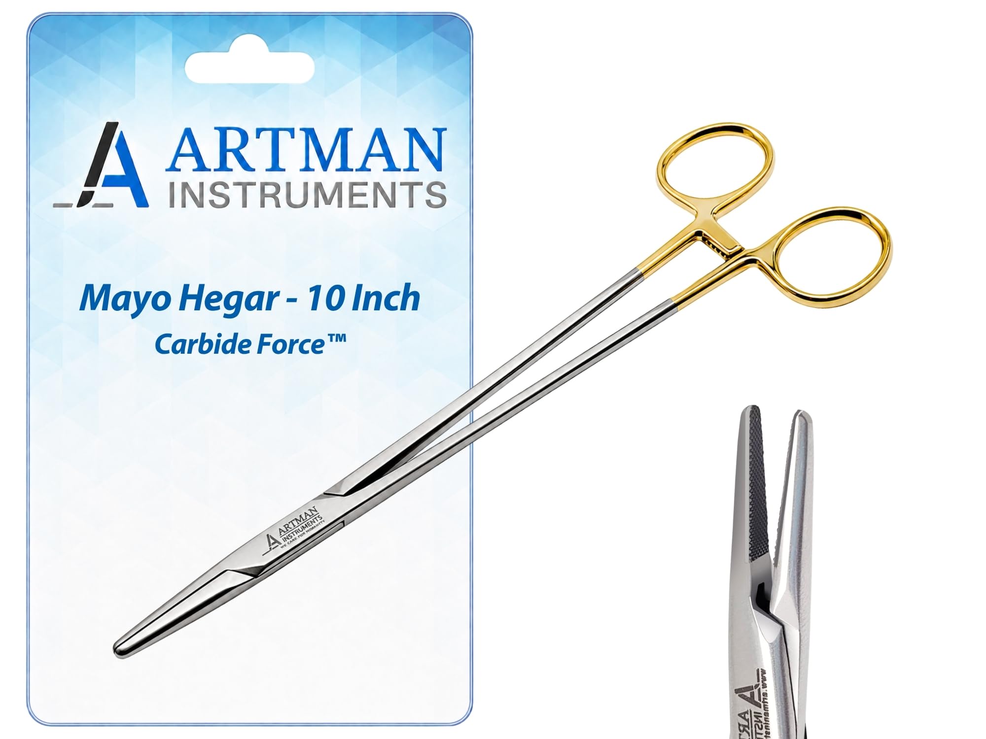 Artman Instruments Mayo Hegar Needle Holder 6" | Dental Medical Ortho Surgical Needle Holder Locking |Surgical Needle Driver Forceps| Serrated with Tungsten Inserts — Amazon image 13