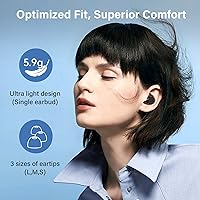 Vista 4 de Auriculares Bluetooth inalámbricos de 60 horas de reproducción con pantalla de alimentación dual y IPX7 impermeable con control táctil estéreo