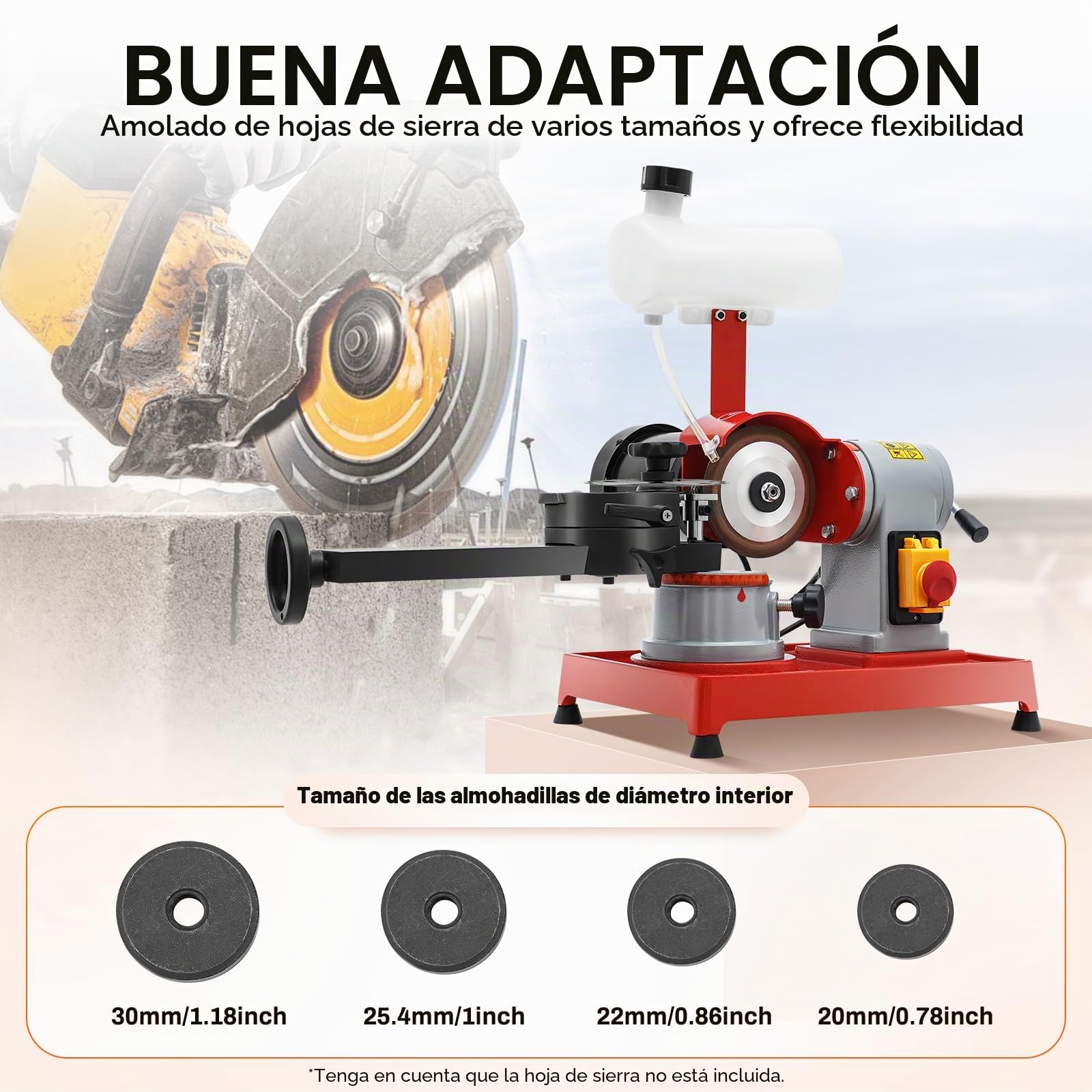 Afilador de hojas de sierra circular de 220 V, 370 W, para hojas de sierra de 80 a 700 mm, afilador de hojas de sierra de plástico, afilador de hojas de sierra