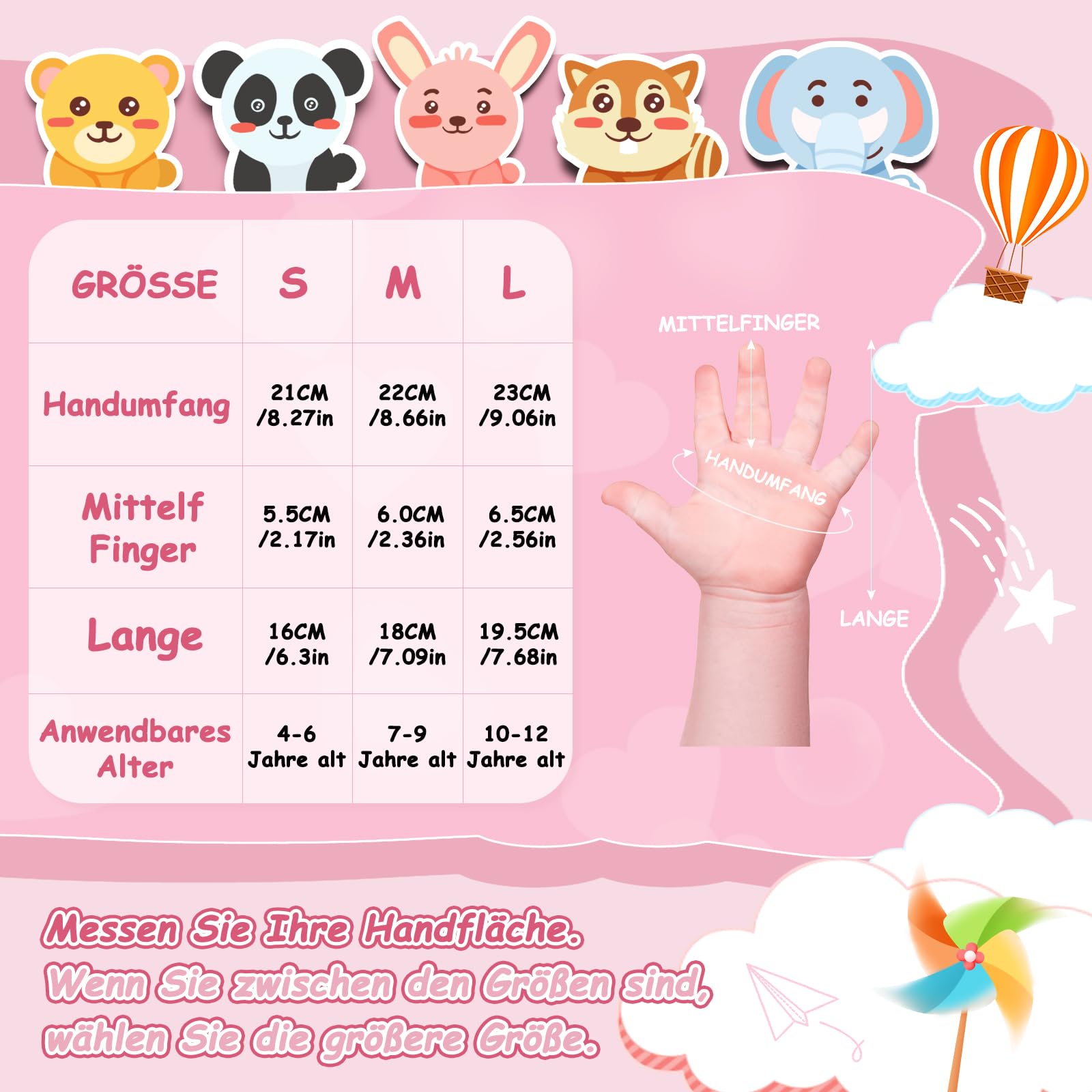 WESTGIRL Gants pour enfants - Coupe-vent - En polaire chaude - Gants de ski imperméables - Pour filles et garçons de 4 à 12 ans - Gants de vélo pour enfants - Snowboard en plein air