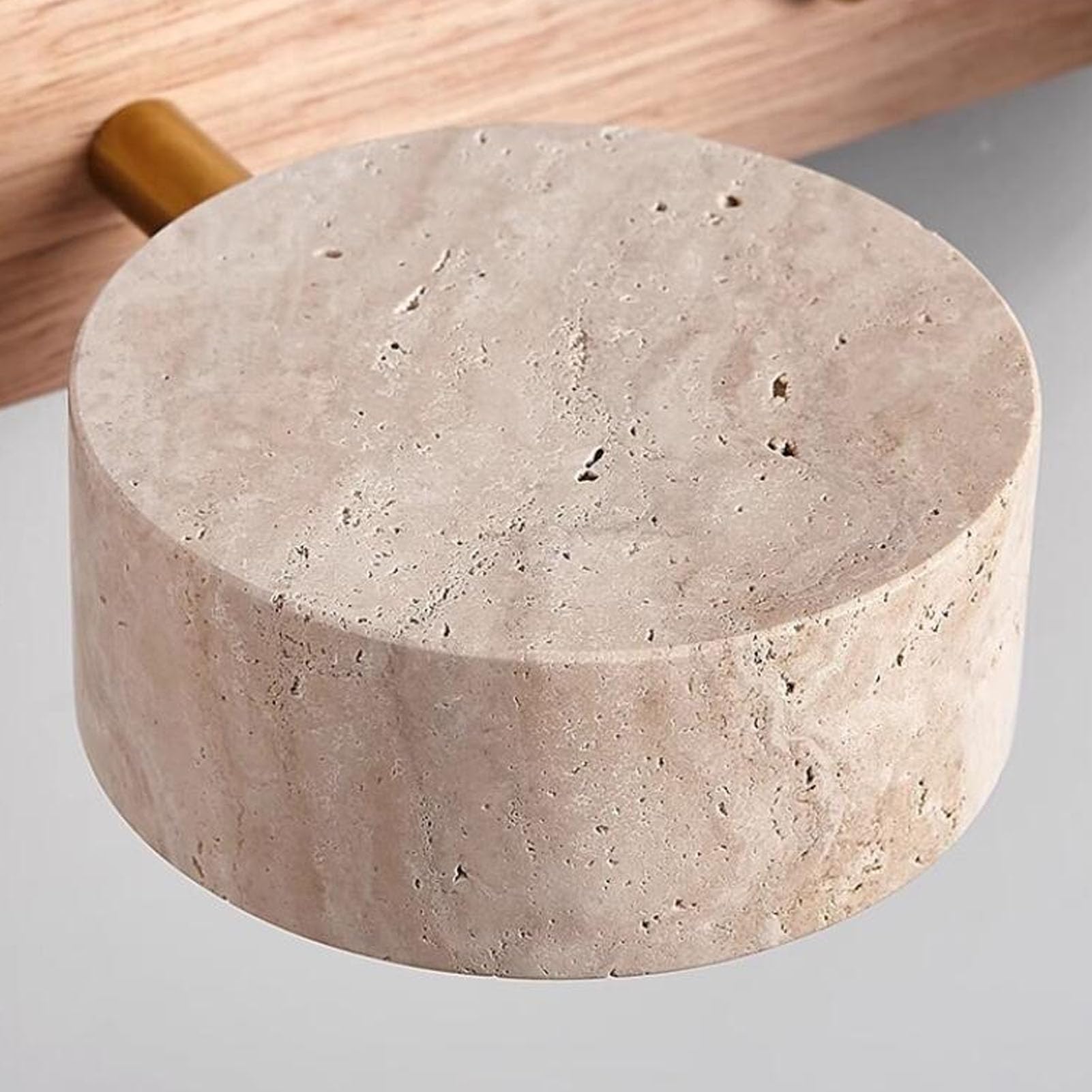 Greensen Moderna Lámpara de Pared Cilíndrica, Lámpara de Pared única para Entradas, Cocinas y Vestidores (Color de madera)