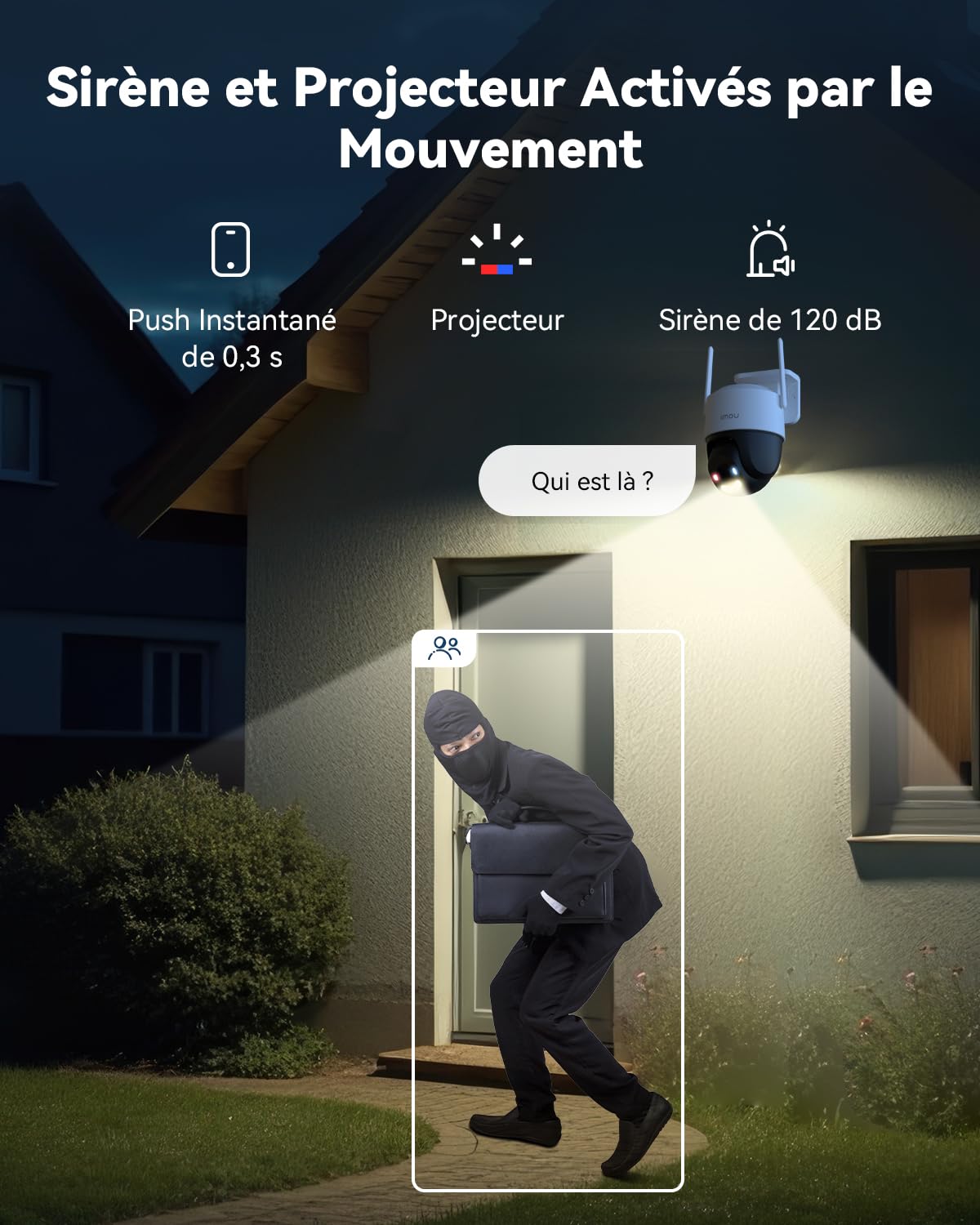 Imou 4K Caméra PoE Extérieure, WiFi 2.4GHz, Vision Nocturne Couleur de 30M