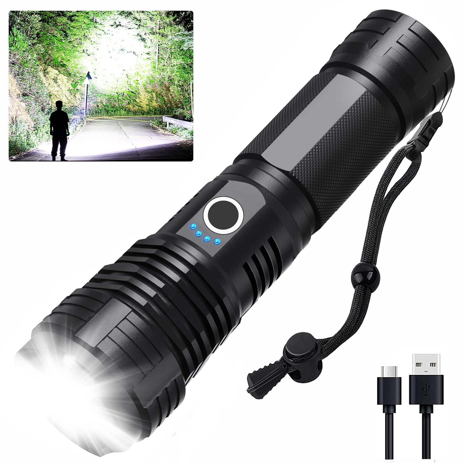 DABUFOY LED Flashlights High Lumens Rechargeable, 900,000 Lumens