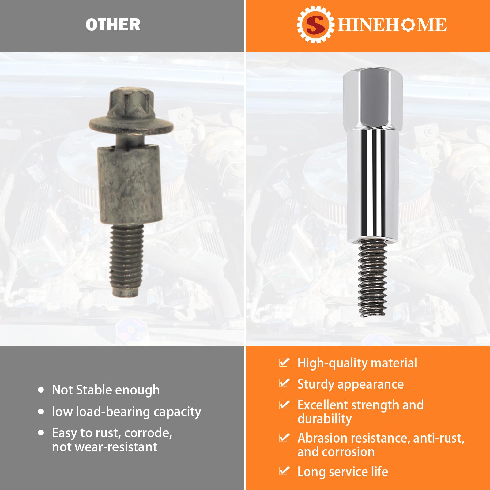 Amazon.co.jp: スモールブロッククロム六角ヘッドバルブカバーボルト