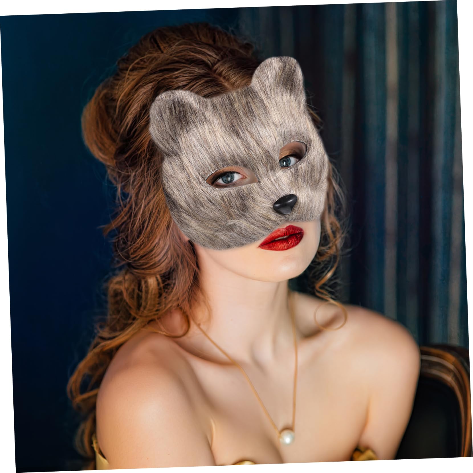 5pezzi Maschera Fox Per Masquerade e Per Halloween e Decorazioni Festive